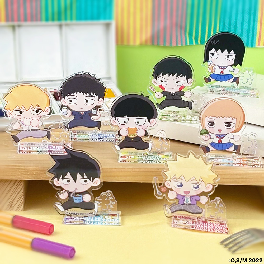 モブサイコ100 III×文房具カフェ すたさっさ。 ミニアクリルスタンド