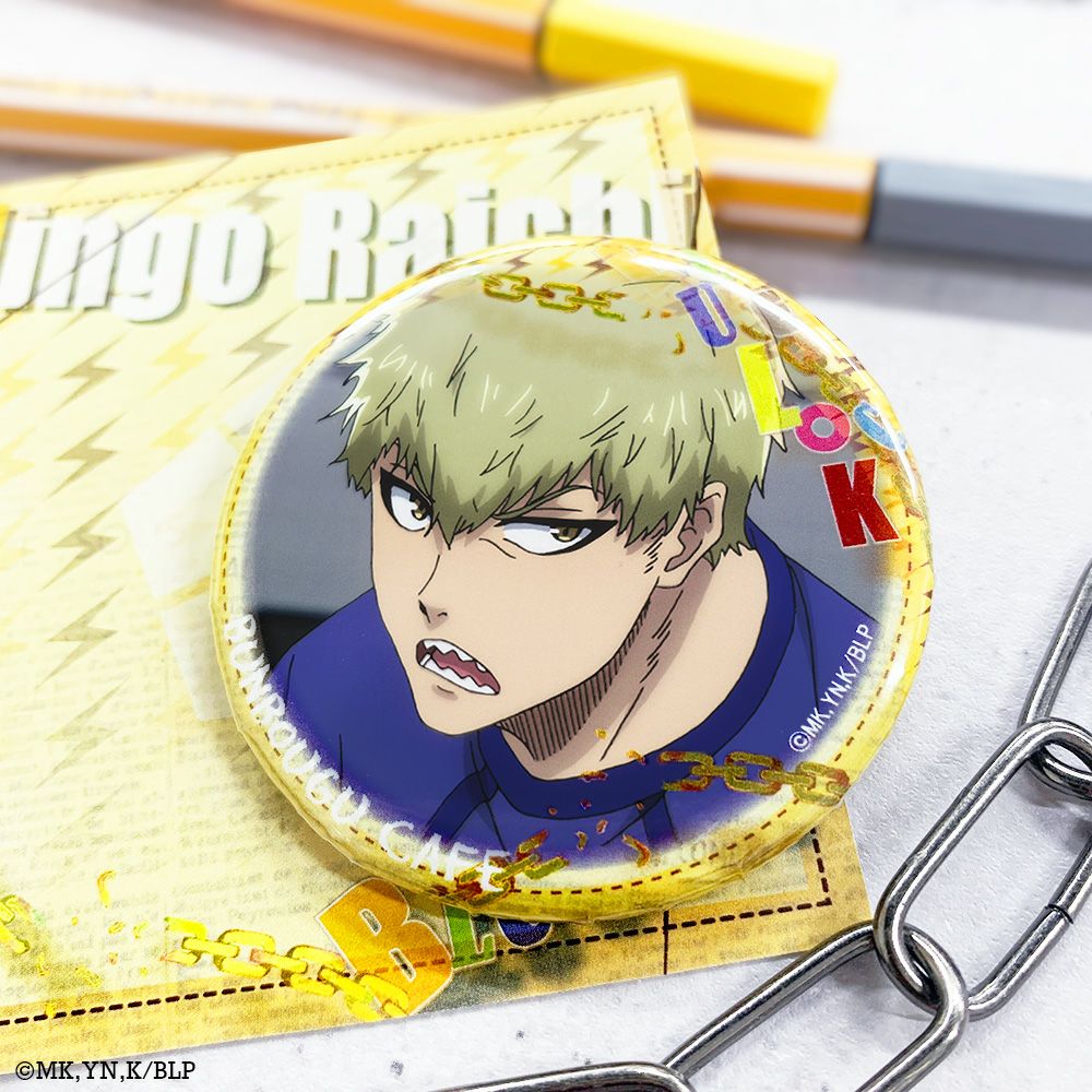 ブルーロック×文房具カフェ ワッペンモチーフ 缶バッジ 雷市陣吾