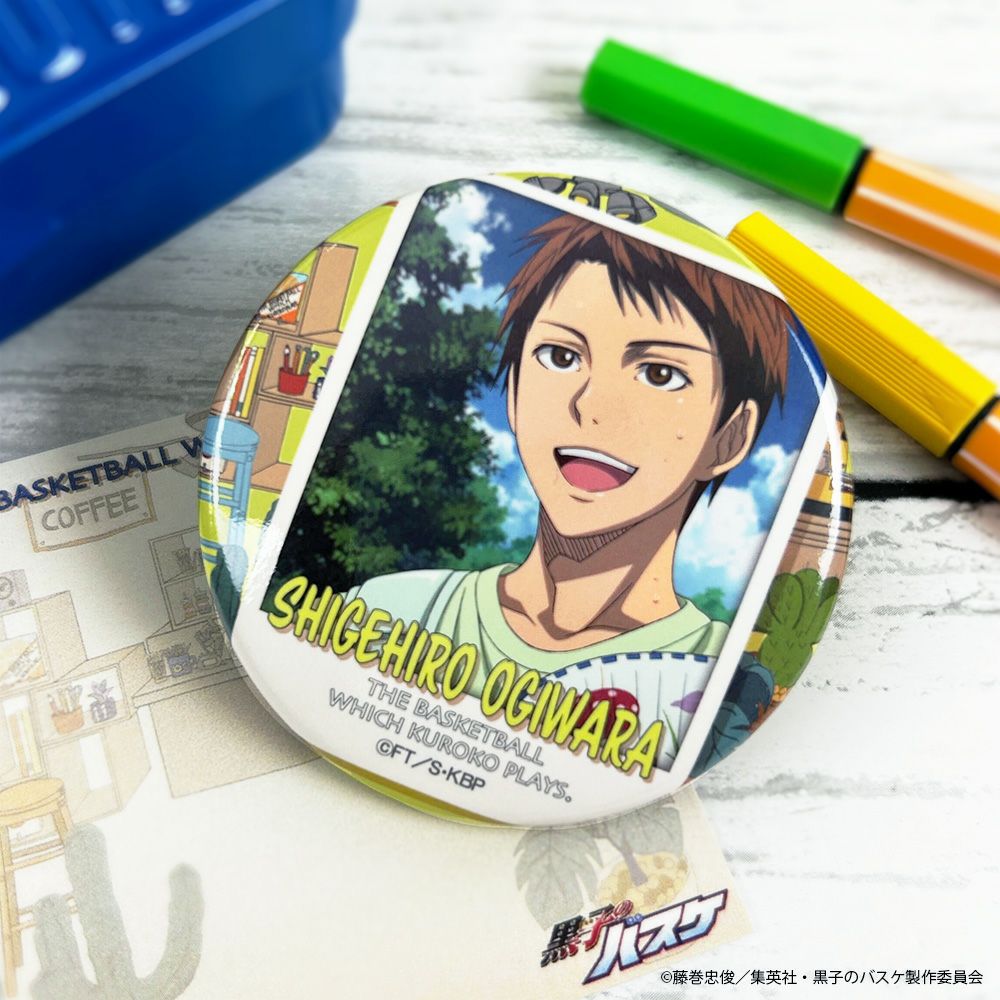 黒子のバスケ×文房具カフェ カフェポスターモチーフ 缶バッジ 荻原
