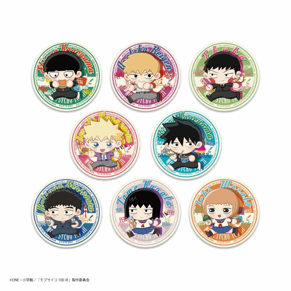 モブサイコ100 III×文房具カフェ すたさっさ。 缶バッジ ランダム販売