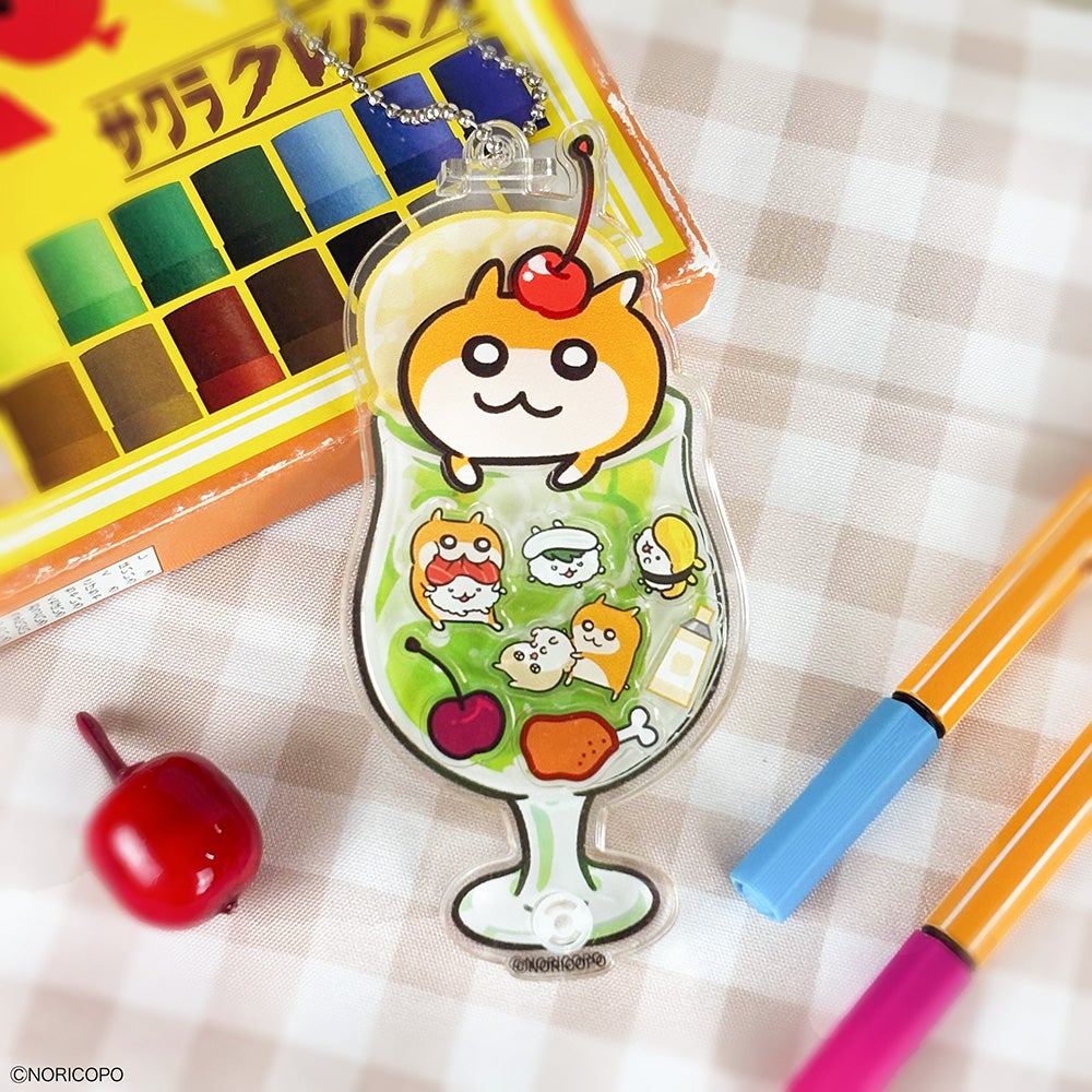 クソハムちゃん×文房具カフェ シャカシャカアクリルキーホルダーケース