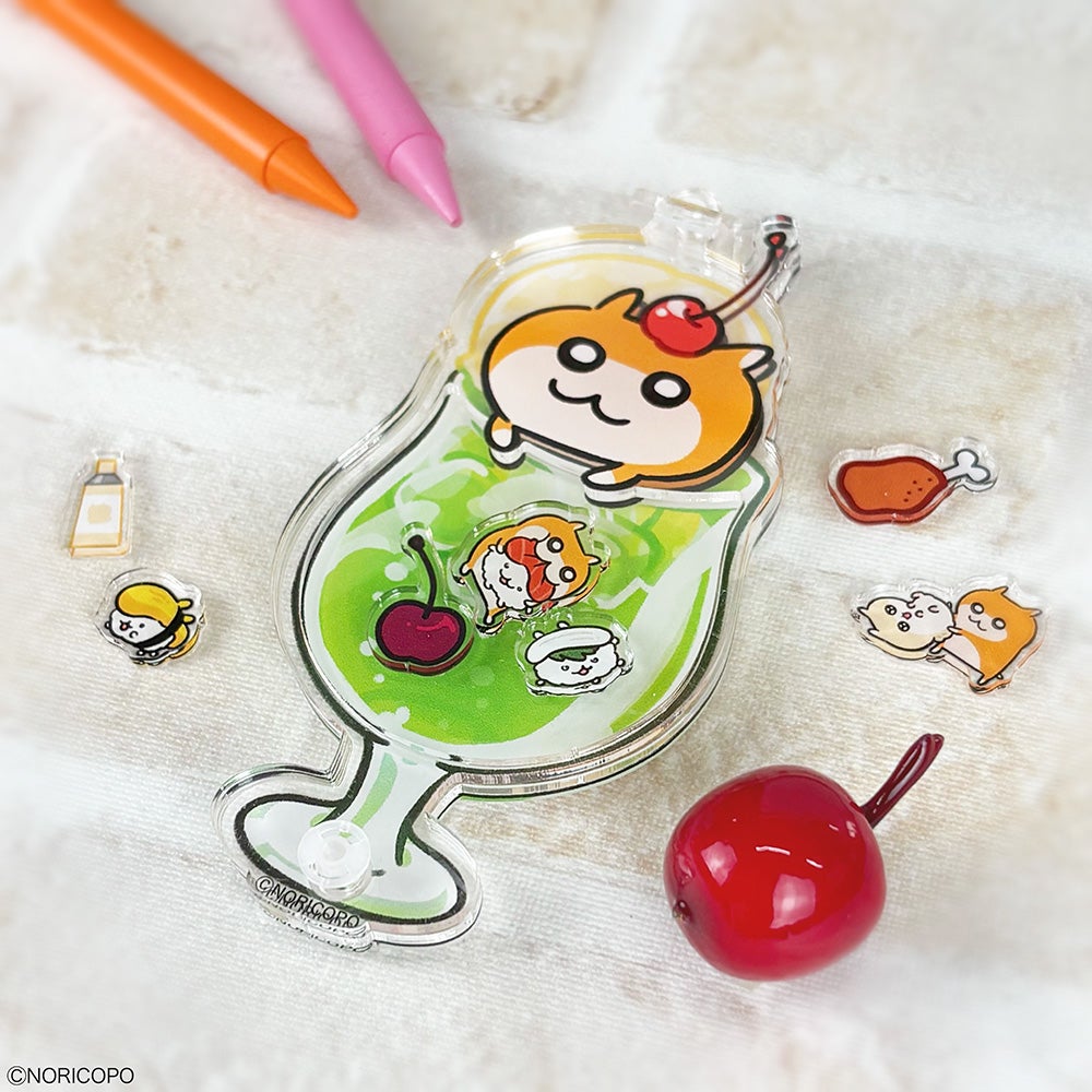 クソハムちゃん×文房具カフェ シャカシャカアクリルキーホルダーケース