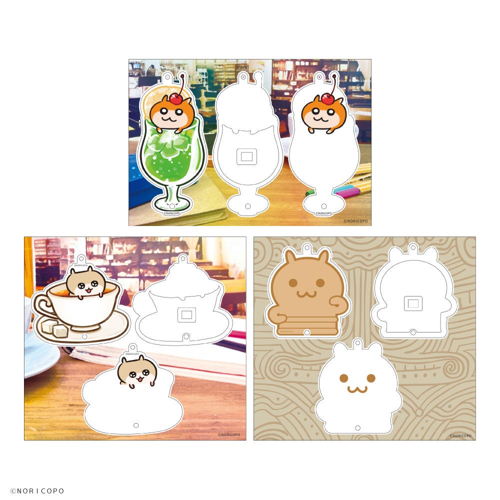 クソハムちゃん×文房具カフェ シャカシャカアクリルキーホルダーケース