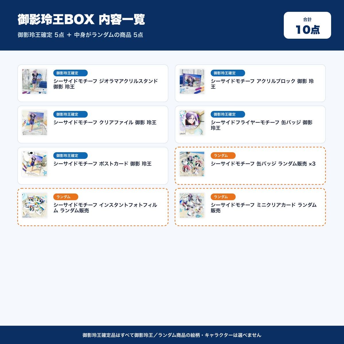 御影玲王BOX 内容一覧