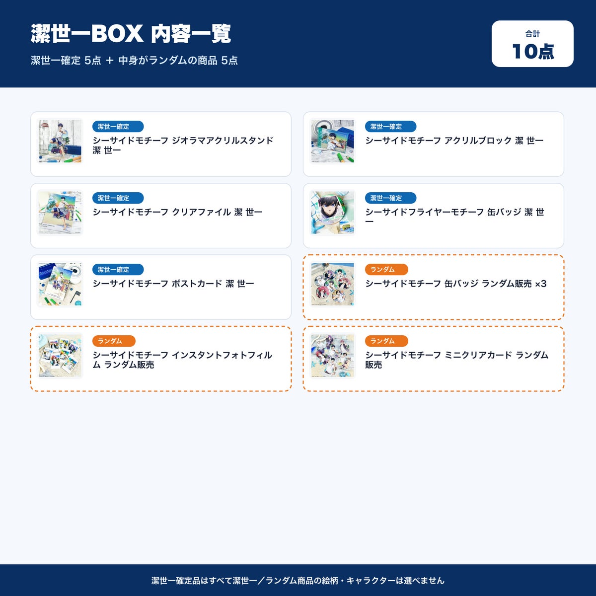 潔世一BOX 内容一覧