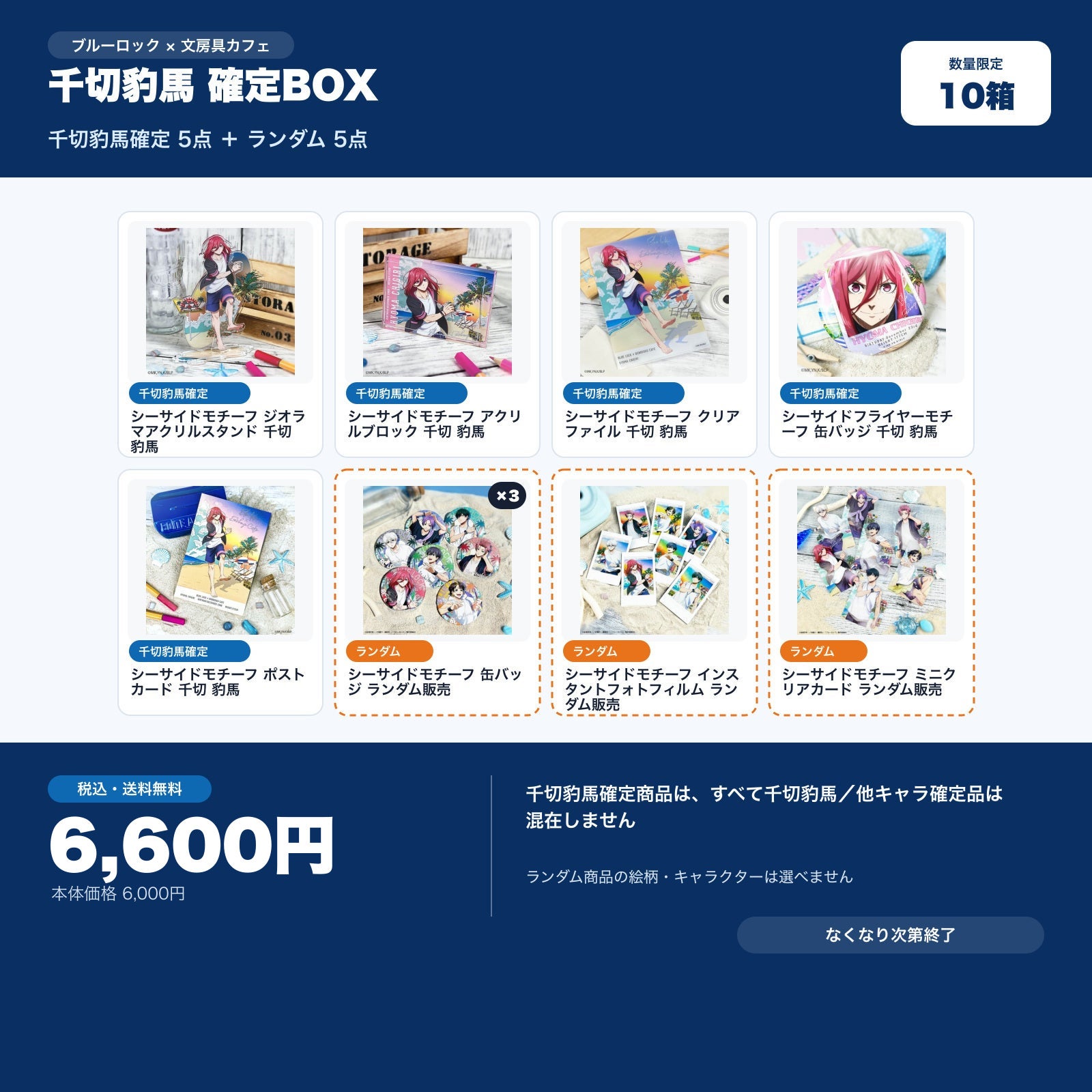 「レア非売品当選品」 ブルーロック千切豹馬　限定デザインパブミラー&タオルセット ブルーロック 千切豹馬確定 文房具カフェ お楽しみBOX | 文房具カフェ