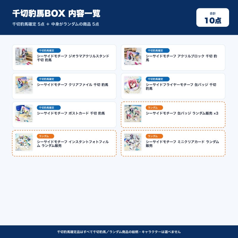 千切豹馬BOX 内容一覧