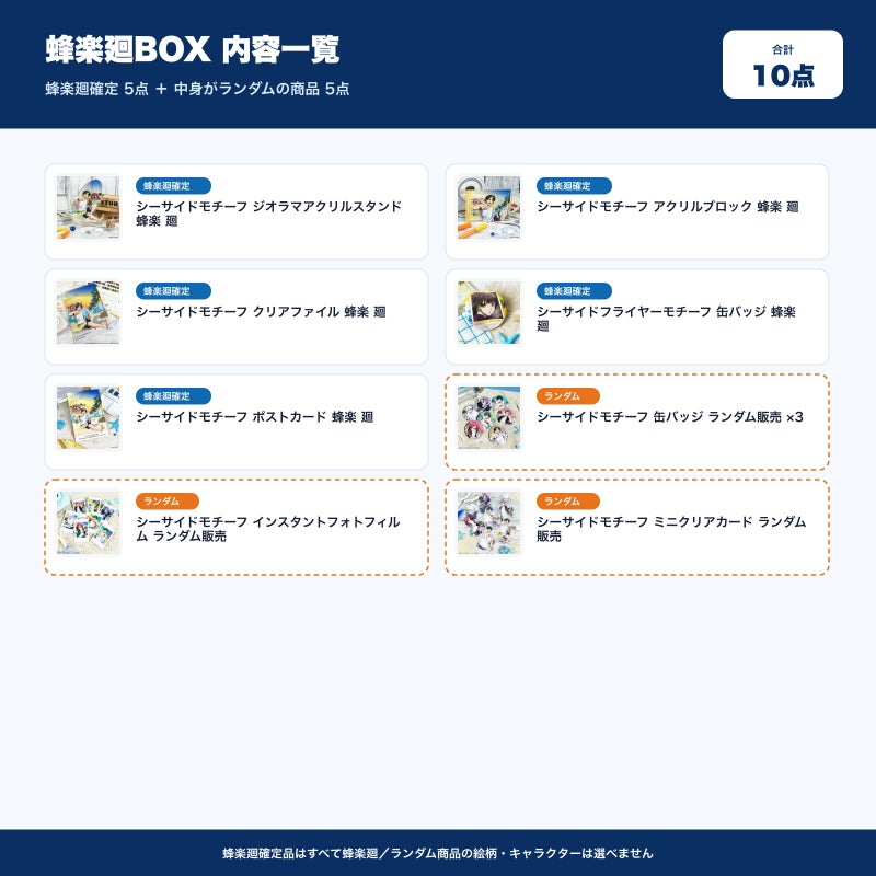 蜂楽廻BOX 内容一覧